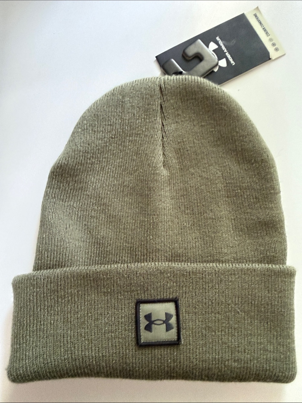 F28 Under Armour Olive Knit Cuffed Beanie